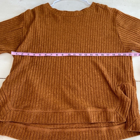 Umgee Ribbed Sweater Tunic Pullover Women’s L Burnt Orange Capsule Quiet Luxury - Picture 6 of 8